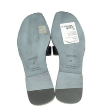 Hermes Noir Oran Sandals 37