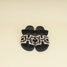 Hermes Bicolor Tufted Leopard Chypre Sandals 37