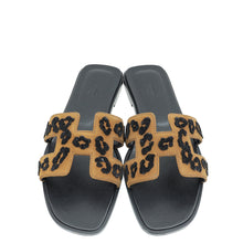 Hermes Tricolor Oran Leopard Sandal 38.5