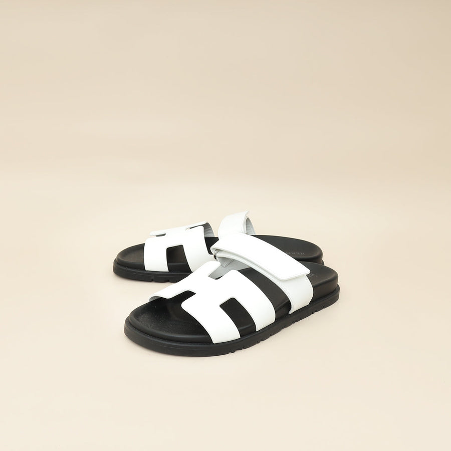 Hermes Blanc Chypre Sandal 38