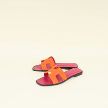 Hermes Orange Synthetique Oran Suede Goatskin Sandal 38