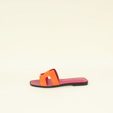 Hermes Orange Synthetique Oran Suede Goatskin Sandal 38
