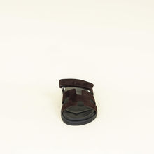 Hermes Maroon Ebene Suede Goatskin Chypre Sandal 38
