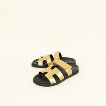 Hermes Metallic Dore Chypre Sandals 38
