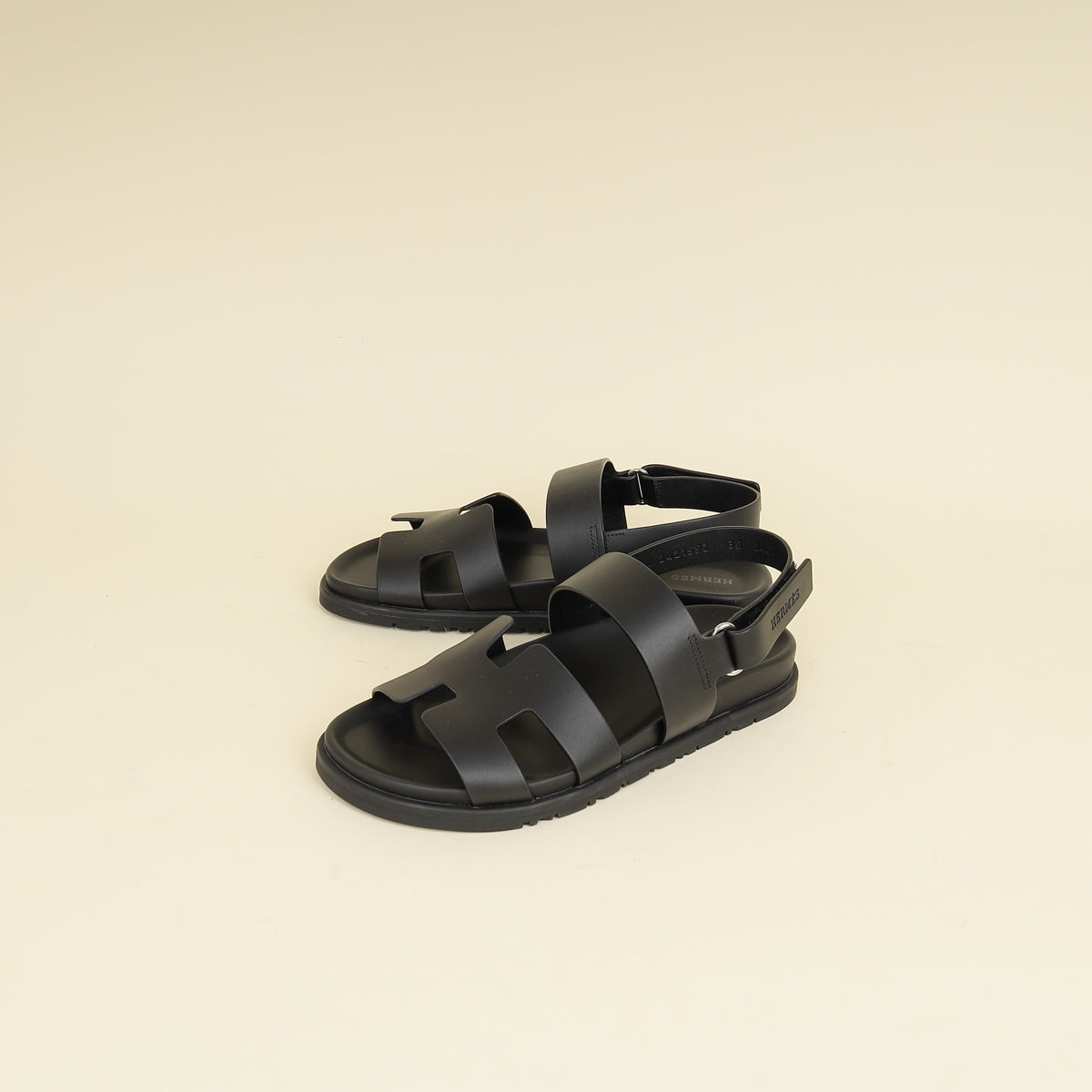 Hermes Black Genius Sandals 38