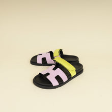 Hermes Bicolor Satin Crepe Chypre Sandals 38
