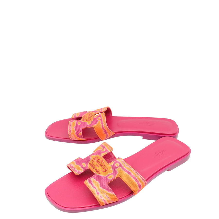 Hermes Bicolor Brides de Gala Oran Sandal 38