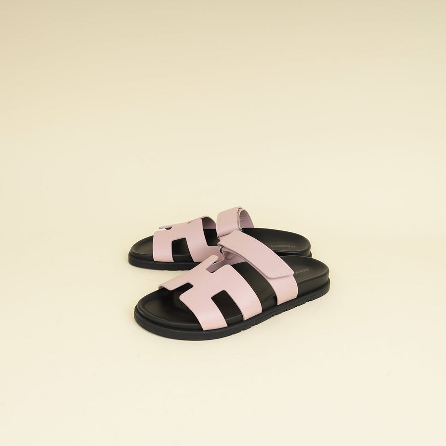 Hermes Rose Cancan Chypre Sandals 39