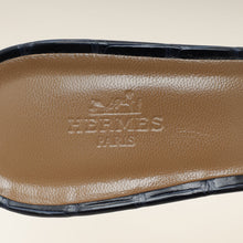 Hermes Bleu Marine Alligator Oasis Mississippiensis Sandal 39