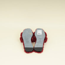 Hermes Rouge H Sherling Oran Sandals 40
