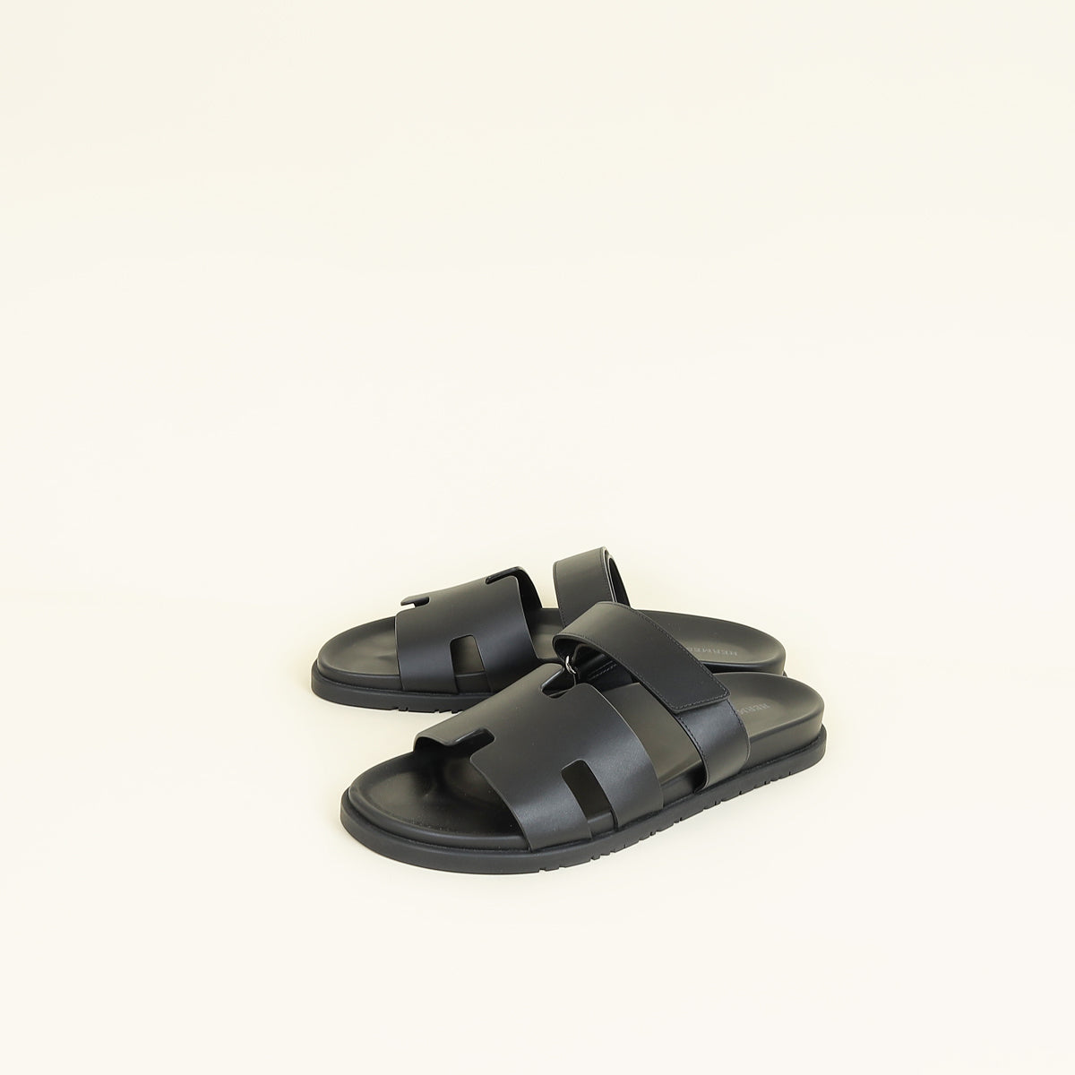 Hermes Black Chypre Sandals 45