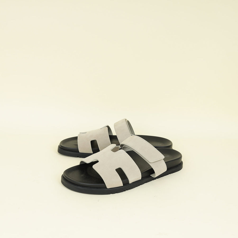 Hermes Beige Esquisse Chypre Goatskin Men's Sandal 45