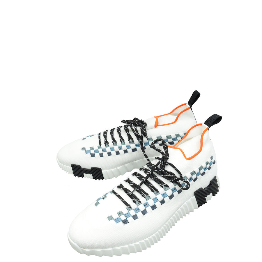 Hermes Blanc Multicolor Flex Slip On Sneakers 45