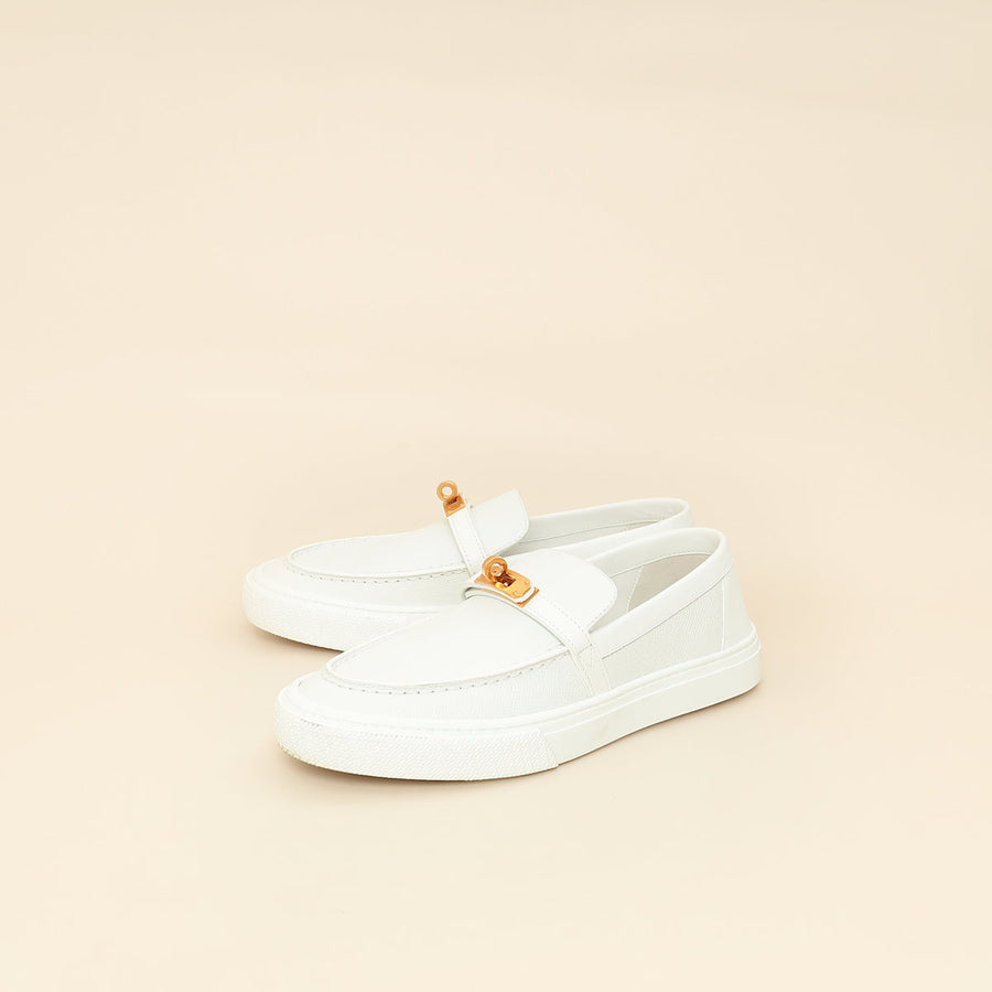 Hermes Blanc Game Slip-On Sneaker 38