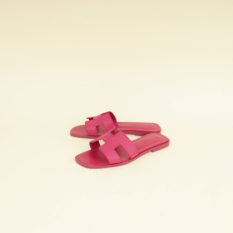 Hermes Rose Bougainvillier Oran Sandal 35