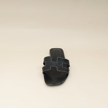 Hermes Noir Oran Sandal 36.5