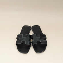Hermes Noir Oran Sandal 36.5