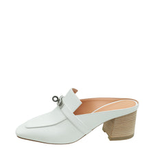 Hermes Blanc Blossom Mules 36