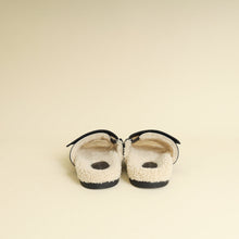Hermes Noir w/ Shearling Chypre Sandals 37.5