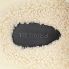 Hermes Noir w/ Shearling Chypre Sandals 37.5