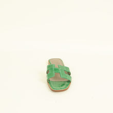 Hermes Bamboo Oran Shiny Alligator Sandal 37.5