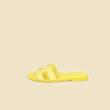 Hermes Lime Oran Sandals 37