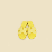 Hermes Lime Oran Sandals 37