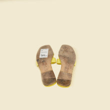 Hermes Lime Oran Sandals 37
