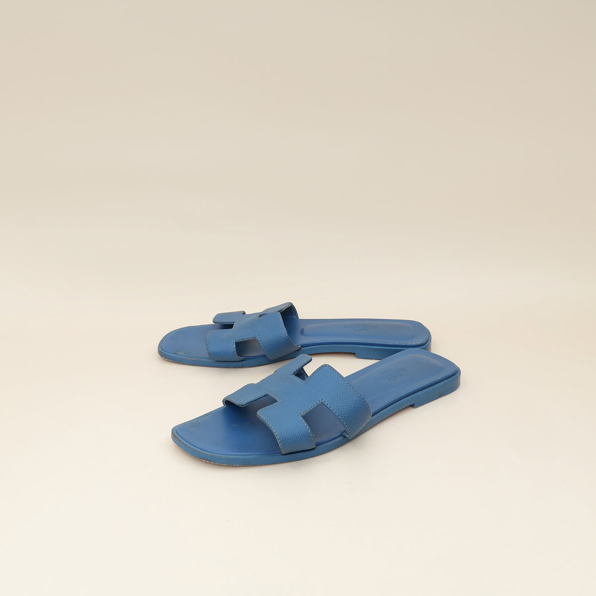 Hermes Bleu Bleuet Oran Sandal 37