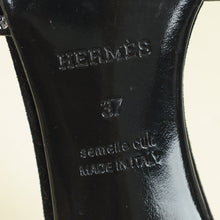 Hermes Noir Oasis Sandals 37