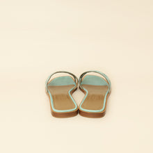 Hermes Turquoise Lizard Omaha Sandals 37