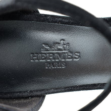 Hermes Black Velvet Judy 70 Sandal 37