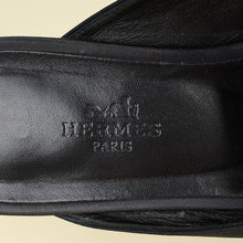 Hermes Black Satin Oz Mules 37