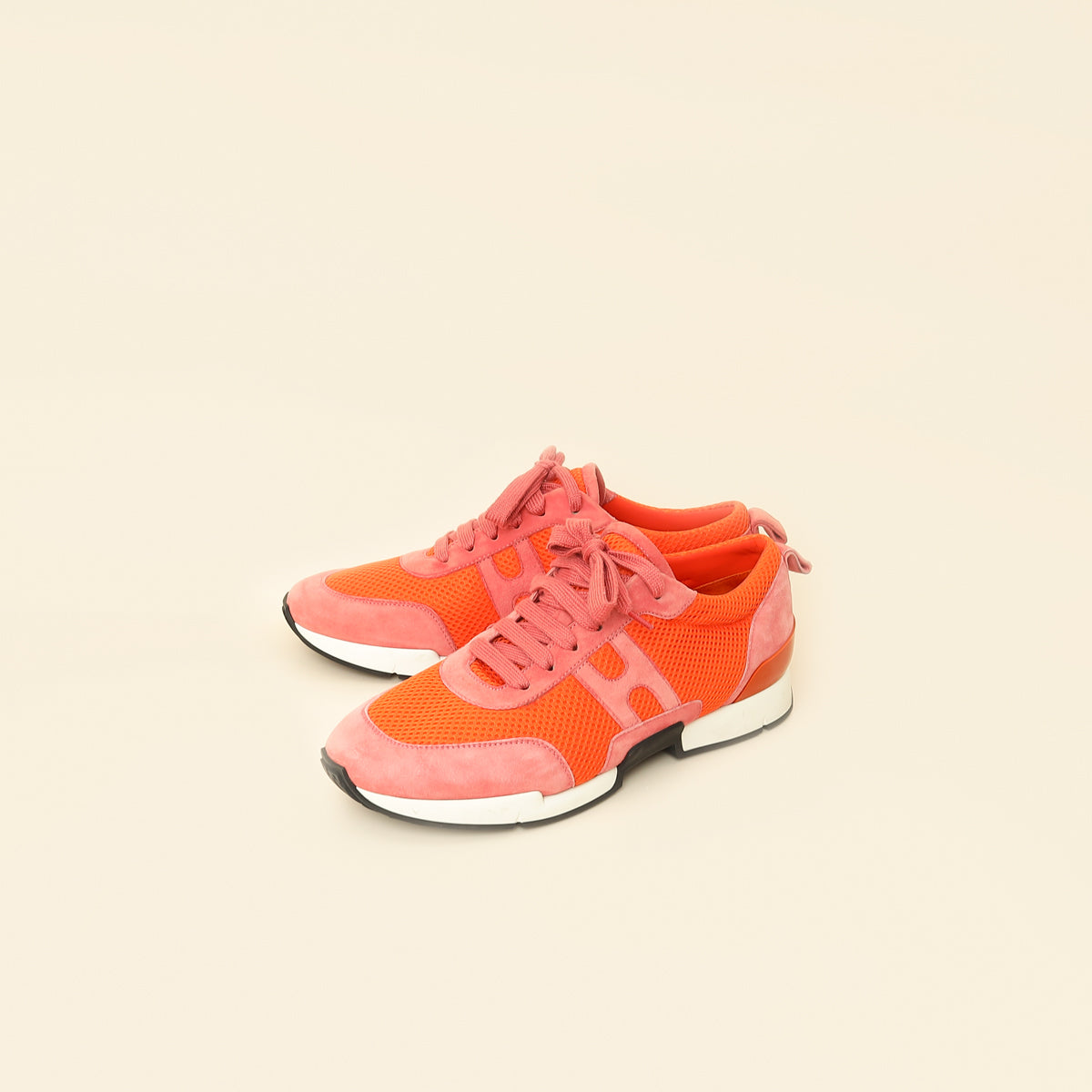 Hermes Bicolor Suede Mesh Starter Sneaker 38.5