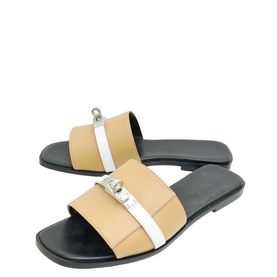 Hermes Bicolor Giulia Sandal 38.5