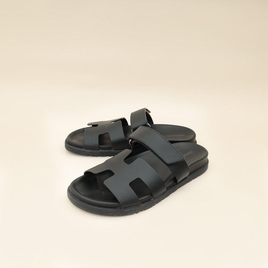 Hermes Noir Chypre Sandal 38.5