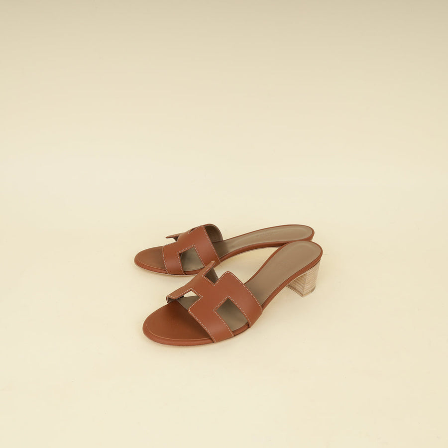 Hermes Gold Oasis Sandals 38.5