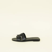 Hermes Noir Oran Sandals 38.5