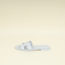 Hermes Bleu Glacier Oran Sandals 38.5
