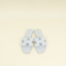 Hermes Bleu Glacier Oran Sandals 38.5