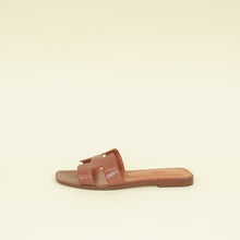 Hermes Marron Alezan Oran Lizard Sandal 38.5