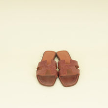 Hermes Marron Alezan Oran Lizard Sandal 38.5