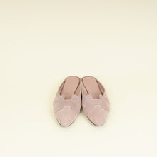 Hermes Pink Roxane Goatskin Suede Crystal Mules 38.5