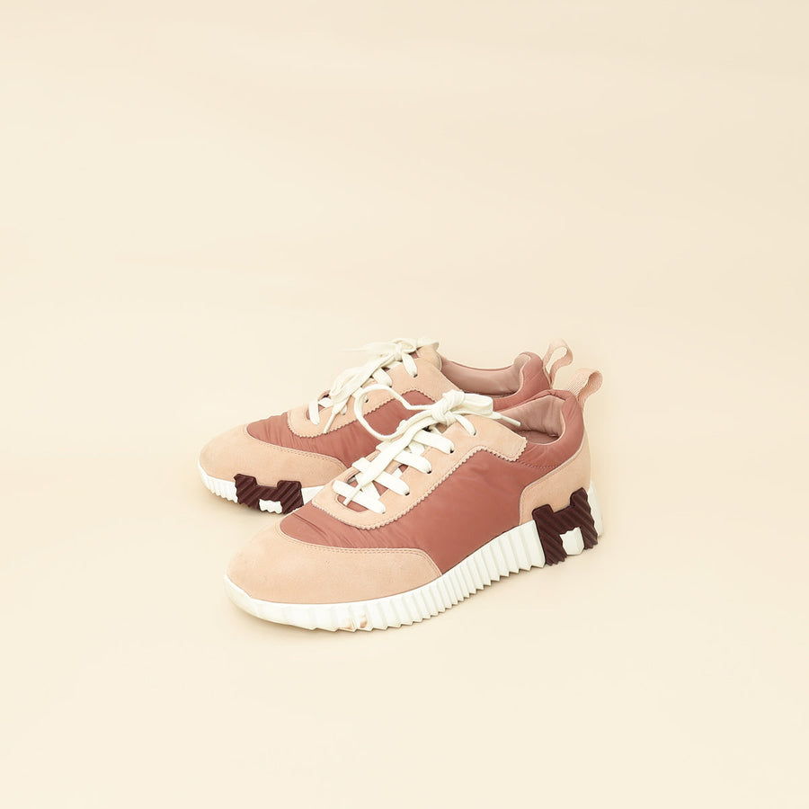 Hermes Rose Parachute Bouncing Sneaker 38.5