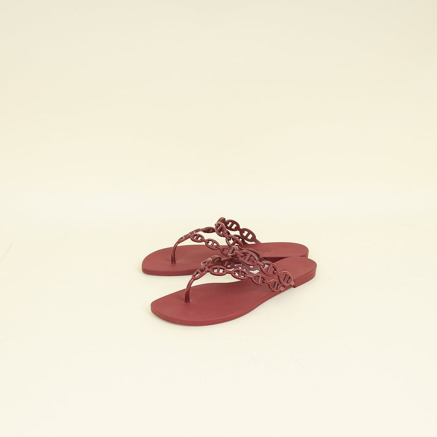 Hermes Rouge H Island Sandal 38