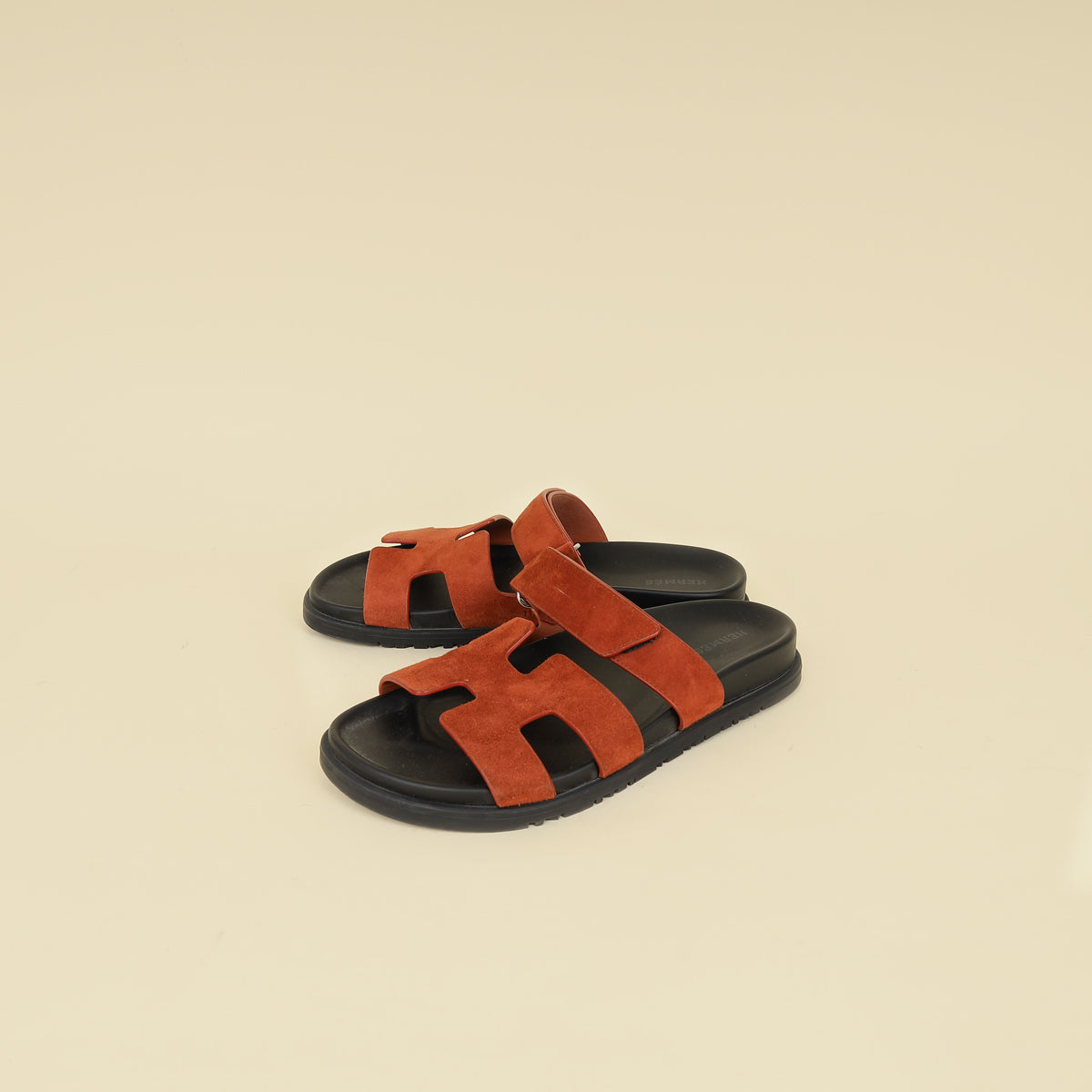 Hermes Marron Muscavado Chypre Suede Goatskin Sandal 38