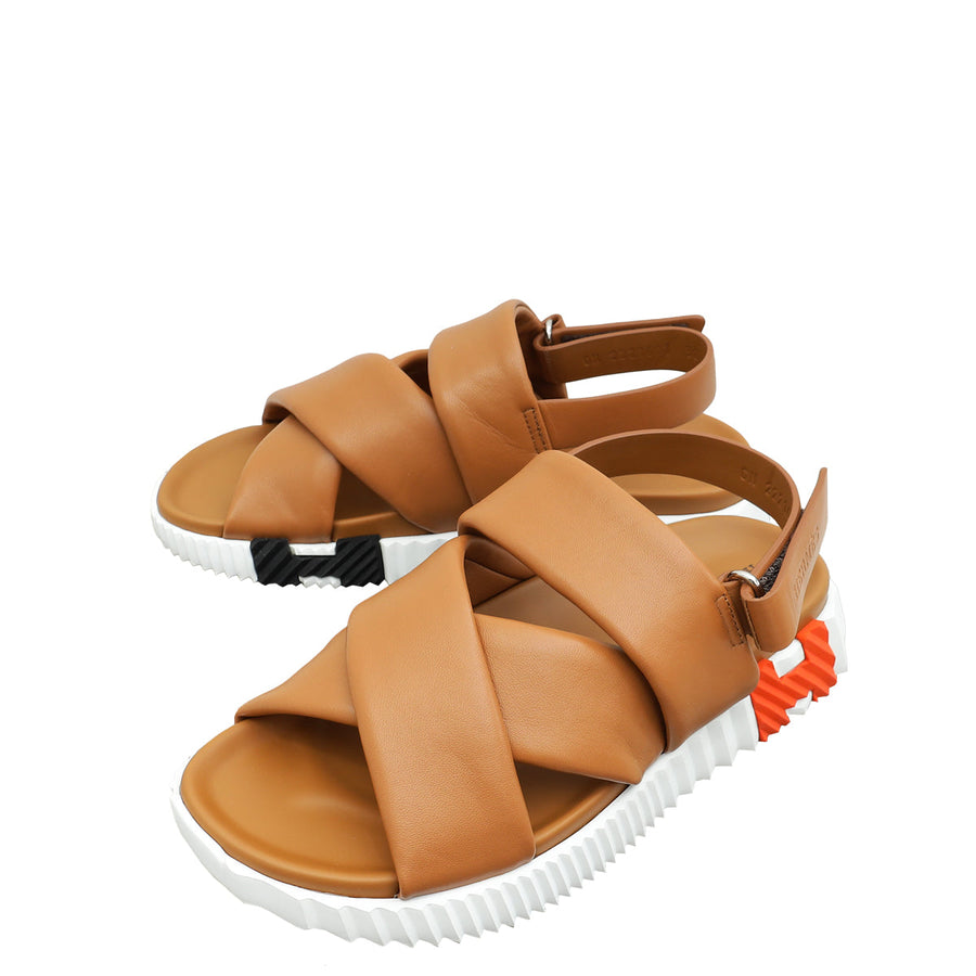 Hermes Gold Electric Sandals 38