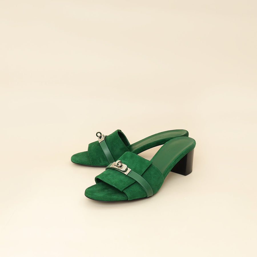 Hermes Vert Electrique Gigi 50 Sandals 39