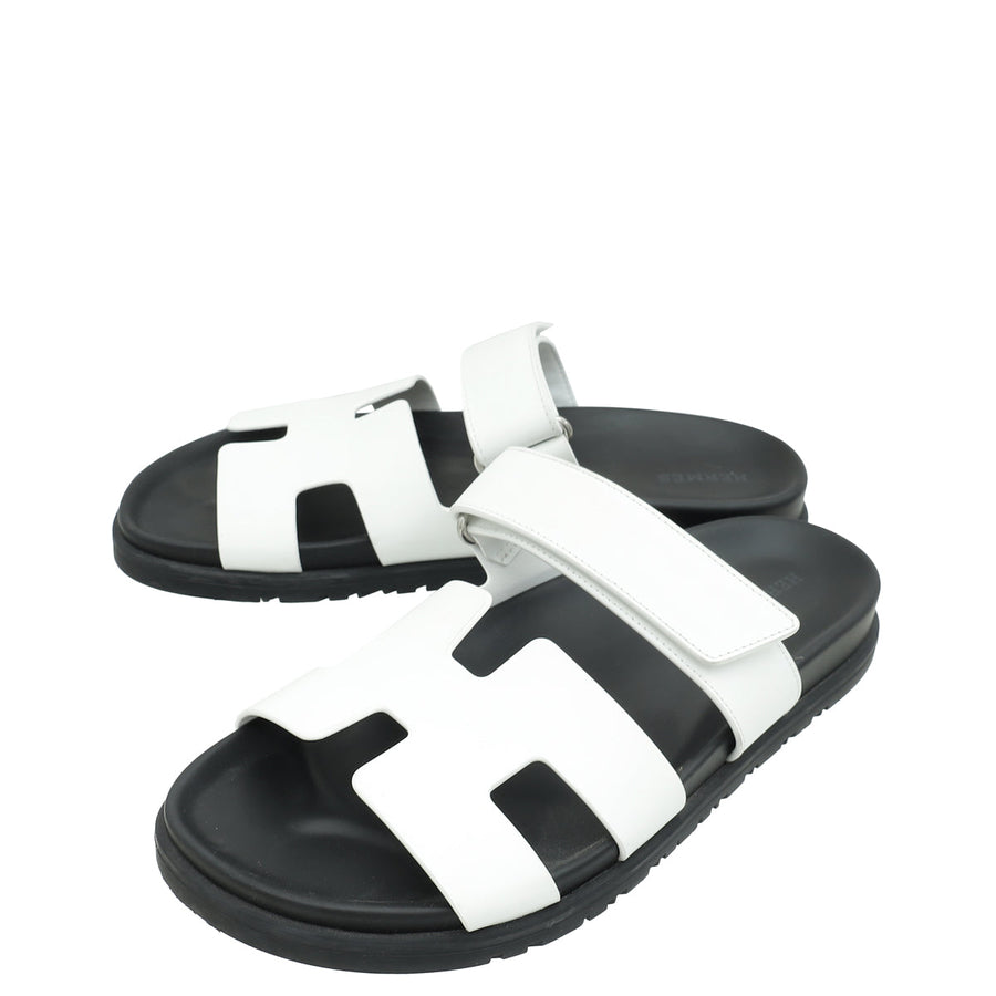 Hermes Blanc Chypre Sandal 39