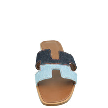 Hermes Bicolor Denim Oran Sandal 39